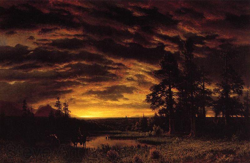 Albert Bierstadt Evening on the Prairie Spain oil painting art